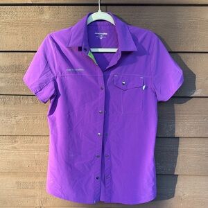 Cannondale Women's Purple Short-Sleeve Button-Down Shirt